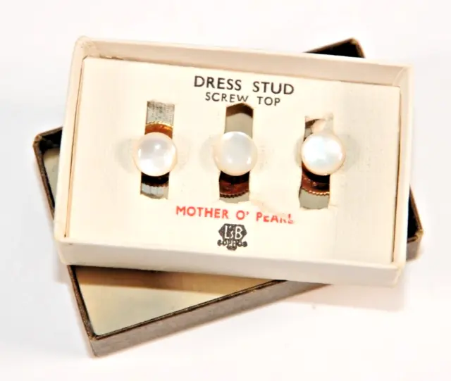 Dress Shirt Studs Mother of Pearl c1930’s