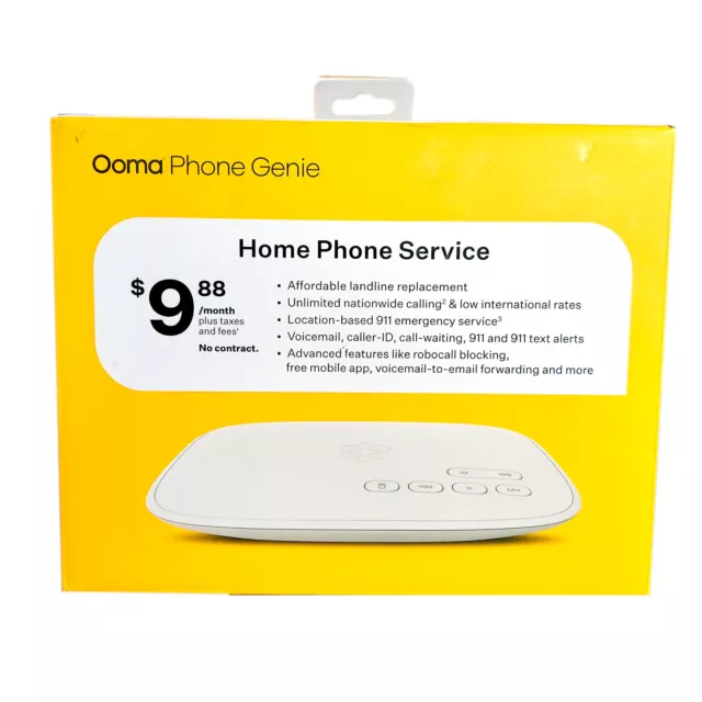 Ooma Phone Genie - Home Phone Service No Contract Advanced Calling Features NEW