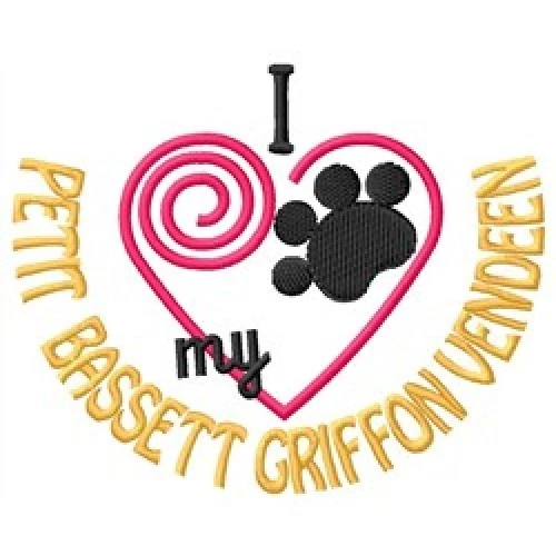 I "Heart" My Petit Basset Griffon Vendeen Ladies Fleece Jacket 1326-2