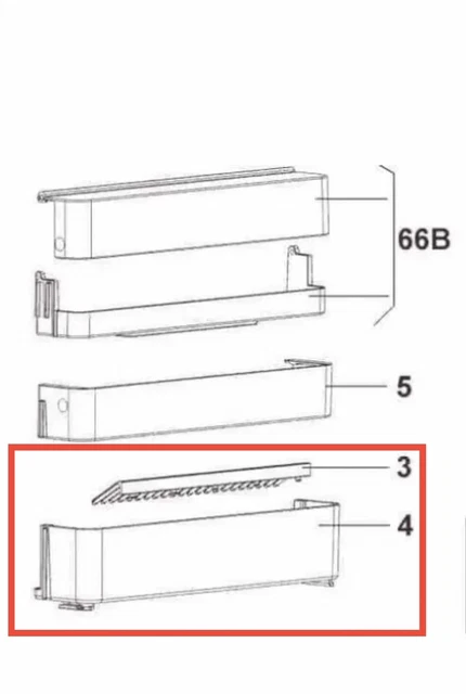 Dometic Lower Door Shelf RMD8551 RMD8501 RMD8555, 2413341005, 2951237029