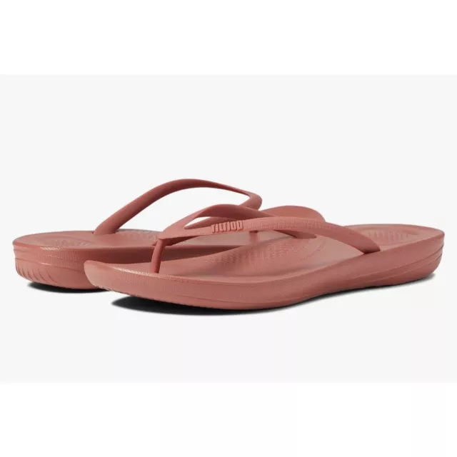 FITFLOP Iqushion Flip-Flop Round-toe Thong Sandals Warm Rose 10