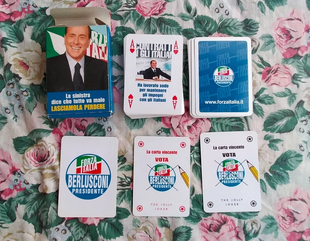 NUOVE 1 MAZZO di 55 carte da gioco FORZA ITALIA Silvio Berlusconi