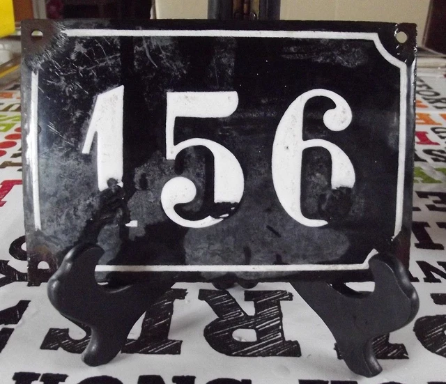 Grande Old Black French House Number 156 Door Gate da Parete Piatto D Metallo IN