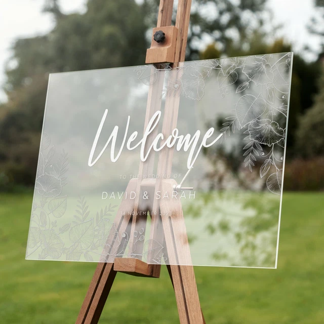 Cartello di benvenuto per il matrimonio personalizzato con