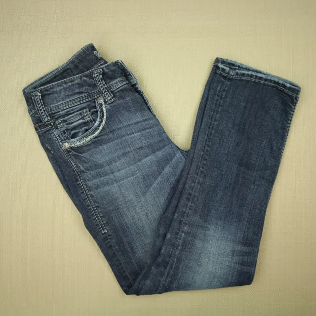 Silver Suki Mid Capri Jeans Women's Size 26 Mid Rise Medium Wash Fluid Denim
