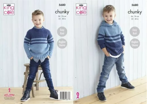 Modèle de tricot King Cole Subtle Drifter Chunky - Pull et Capuche 5680