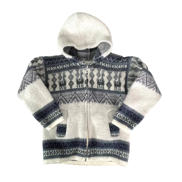 INTI Tejidos Toddler Sweater ZIP Front Pockets Size 2