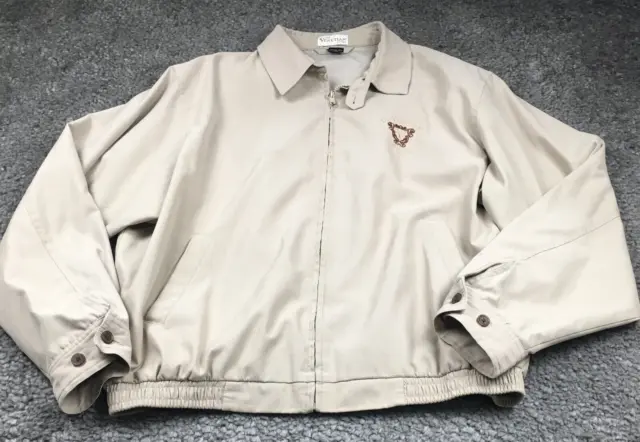 The Venetian Las Vegas Men Jacket Size XL Beige Embroidered Full Zip Long Sleeve
