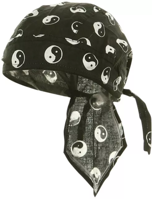 Skull Cap Motorcycle Bandana Head Wrap Doo Rag Dorag Chinese Yin Yang Symbol