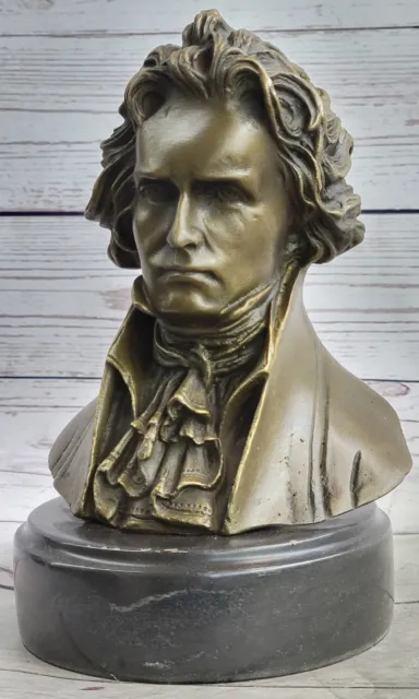Ludvig Von Beethoven Bronze Büste Skulptur Statue Classical Musik Dekor Piano FS