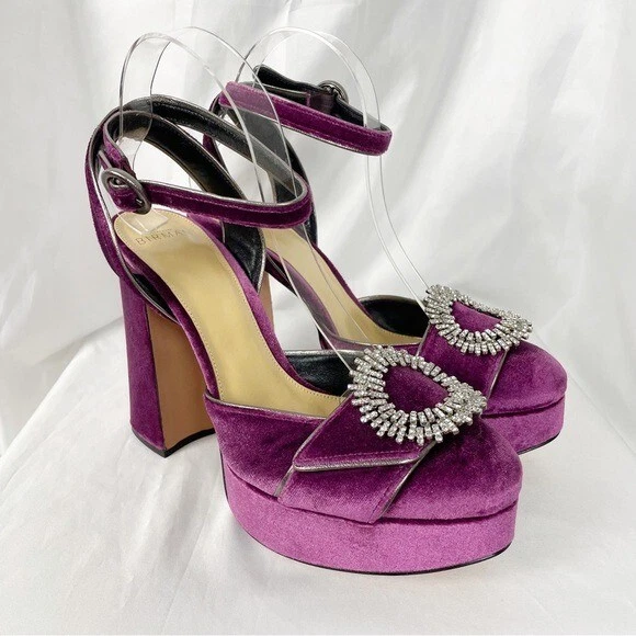 Alexandre Birman Madelina Velvet Platform Heels in Berry EU 40 US 9