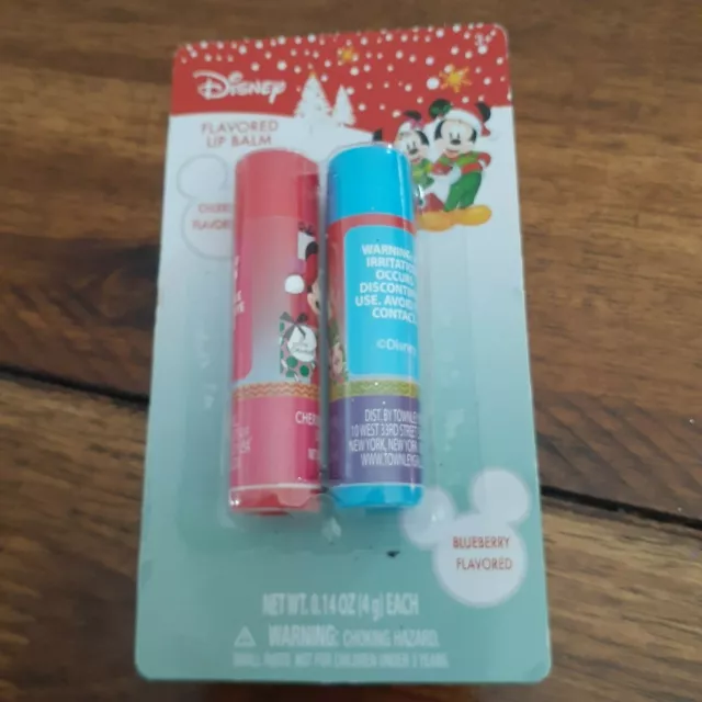 Brand New Disney Mickey and Minnie Mouse Lip Balm 2 Count Cherry Flavored