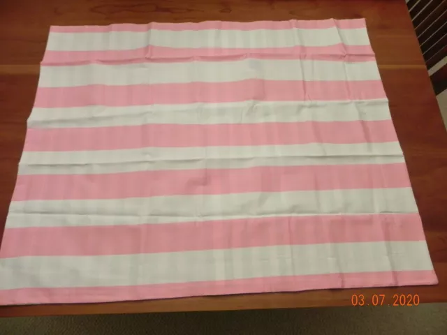 PBteen Pottery Barn Teen Cottage Stripe Pillow Sham Pink front green back NWT