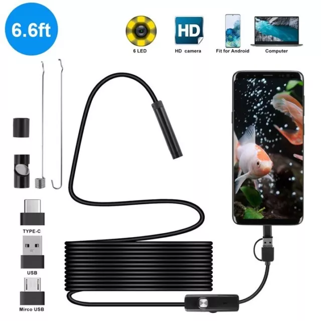 Pipe Inspection Camera Endoscope Video Sewer Drain Cleaner Waterproof Snake USB
