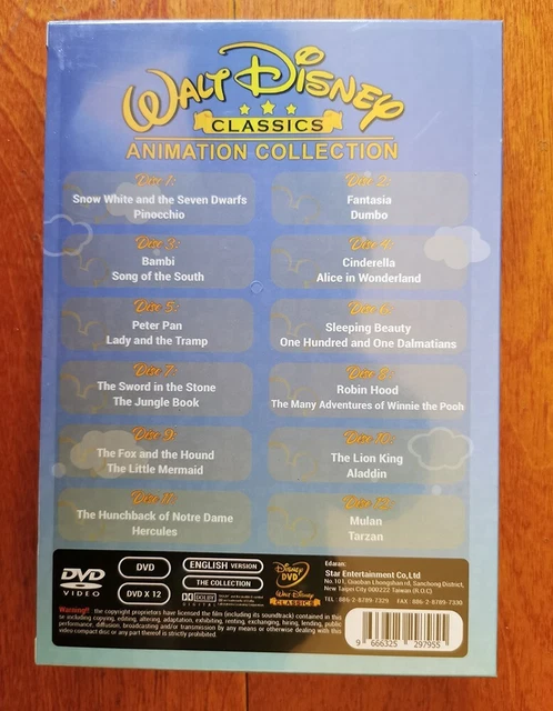 _WALT DISNEY_ CLASSICS 24-Movies Animation Collection (DVD 12-Disc Box ...