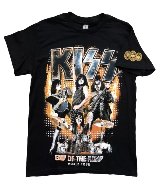 KISS Official Merchandise End Of The Road Tour 2023 Black Double Sided T-Shirt S