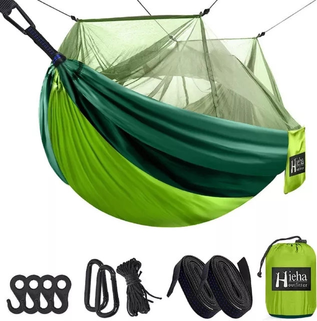 Hieha Camping Hammock with Mosquito Net Hammocks with 2 Tree Straps