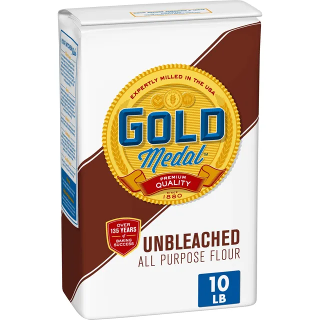 Gold Medal Unbleached All Purpose Flour, 10 pounds 10 Pound (Pack of 1), White