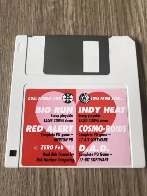 Demo Big Run Indy Heat + 3 Jeux Red Alert Dad Cosmo-Roids Commodore Amiga 500