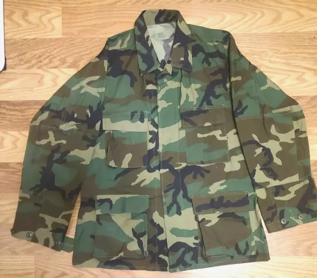 ARMY NAVY USMC Coat Shirt Hot Weather Woodland Combat Camouflage ...
