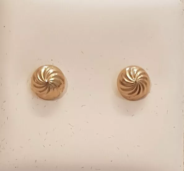 Boucles d'oreilles clous en or 9 ct,9 carats, 375 style allemand poussée-friction dos plat PAS DE ZZ