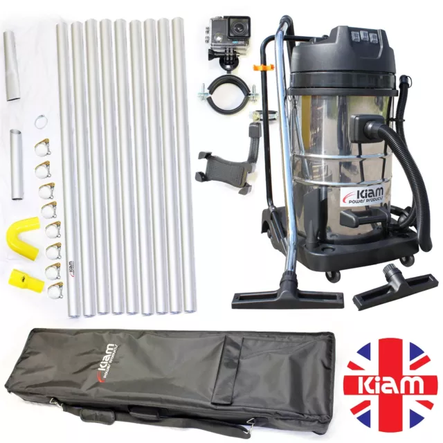 Gutter Cleaning 36ft 10.8m Pole Kit Holdall Bag 4K WiFi Camera vacuum equipment