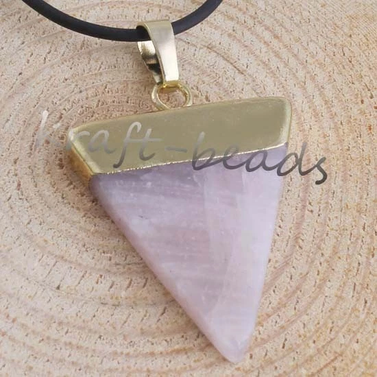 Natural Healing Crystal Chakra Gemstone Stone Triangle Shape Pendulum Pendant