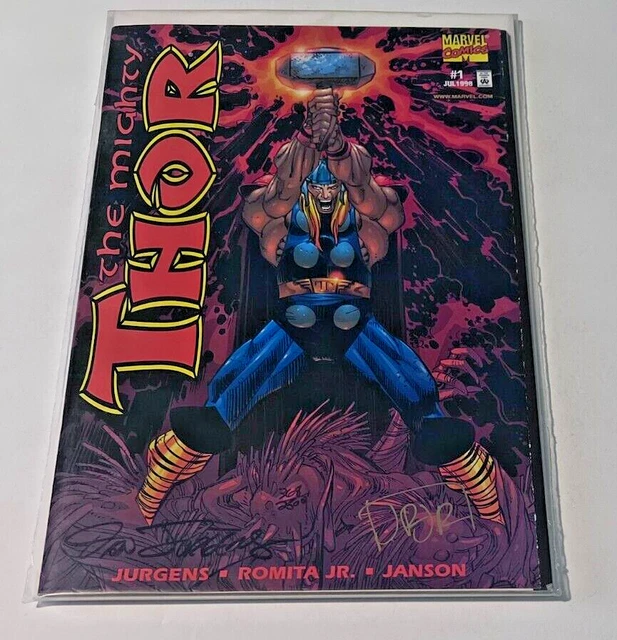Marvel THOR #1 SIGNED BY JOHN ROMITA JR & DAN JURGENS /2500 WITH DF COA