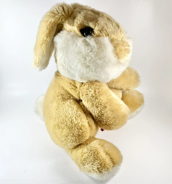 Gund Vintage Brown White Heather Bunny Rabbit Plush 13” 1982 Neck Rope Smooch