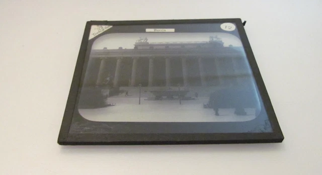 Glass Magic Lantern Slide FRONT OF THE OLD MUSEUM BERLIN C1890 GERMANY 2
