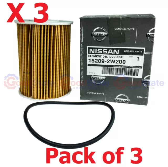 GENUINE Nissan Patrol GU Y61 Navara D22 ZD30DDT 3L  Diesel Oil Filter Pack Of 3