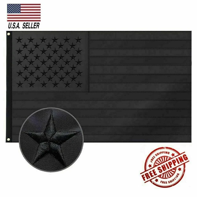 3x5FT All Black American Flag - USA Blackout Flag - 100D Polyester - Tactical Decor