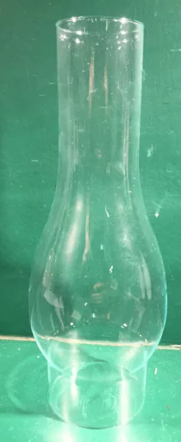 Vintage NOS Glass Oil Kerosene Lamp Chimney Globe 9 3/4” x 2 5/8”  3 1/2" Bulge
