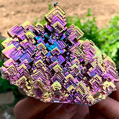 317g ram Bismuth rainbow crystal elementBi gemstone Mineral specimen healing