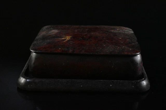 K1029: Japanese Wooden Bird gold lacquer pattern CONTAINER Accessories Case Box