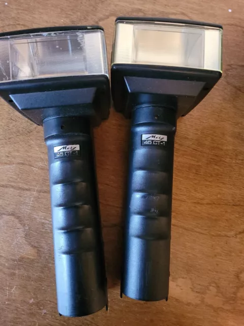 2 Metz Mecablitz 45 CT-1 Handle Mount Flash  set of 2 untested photography