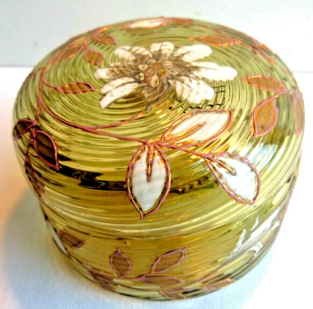 Ancienne Boîte à Bijoux En Verre - Couvercle Déco Sérigraphiée Port De La Rochelle