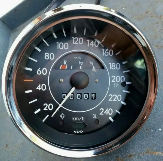 VW 1303 Compte-Tours Jusqu'À 240 Km/H Complet Dépassé Avec Anneau Chromé