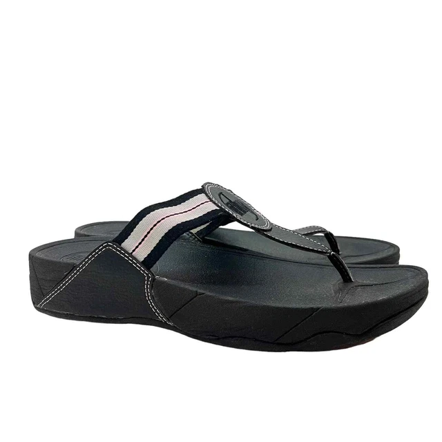 FitFlop Walkstar 1900 Sandals Thong Flip Flops Thong Womens Sz 10 Workout Black