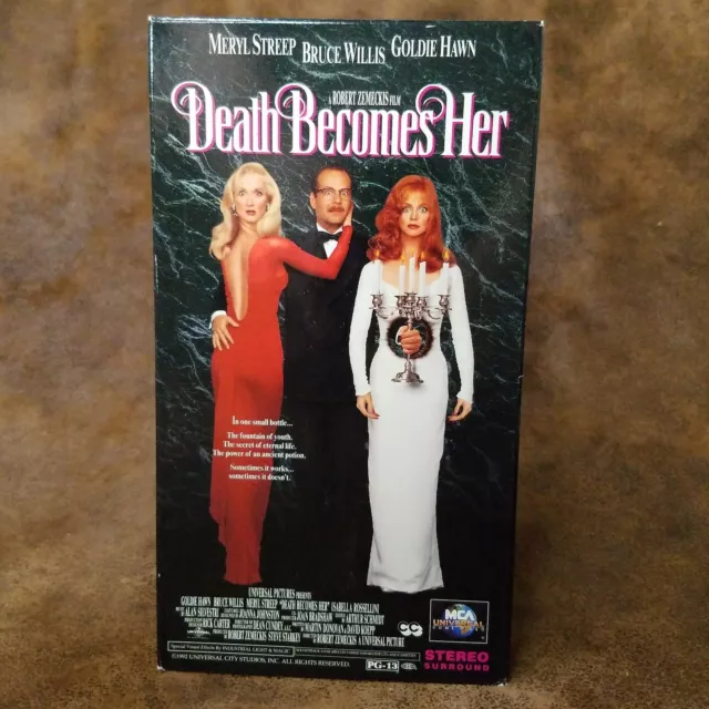 DEATH BECOMES HER (VHS, 1993) Goldie Hawn Meryl Streep Bruce Willis $4. ...