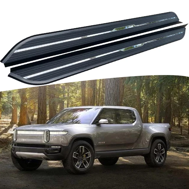 BLACK RUNNING BOARD fits for Rivian R1T 20212024 Side Step Nerf Bar