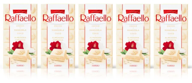 5X Raffaello Tavoletta Cioccolato Bianco con Cocco e Mandorle 90gr Edizione 2023