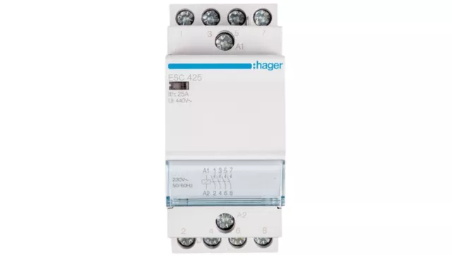 Hager ESC425 Modular contactor 25A 4 POLE AC 230/440V