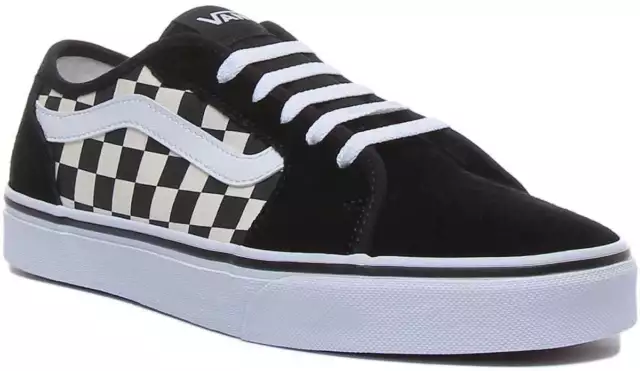 Vans Filmore Decon Mens Lace Up Canvas Trainer In Black White Size UK 7 - 12