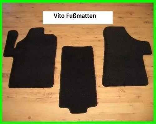 Fußmatten 3-teilig Velour schwarz Teppich passend für Mercedes  Vito W639