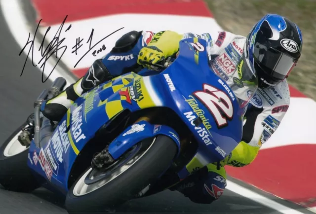 Kenny Roberts Jr Hand Signed Suzuki 12x8 Photo MotoGP Autograph 1