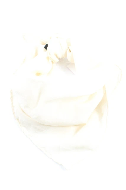 Châle Pashmina Russe Tricoté Main - Blanc Cassé 140x140 Cm - Parfait Mariage & Hiver - Neuf Avec Étiquettes