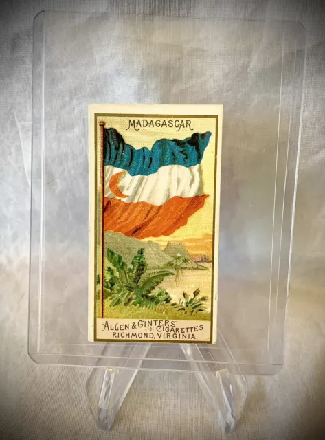 1890 Allen & Ginter Tobacco Card - Flags of All Nations Second Series MADAGASCAR