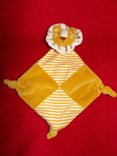 DOUDOU Plat Triangle Lion Orange Rayure TOM ET & KIDDY Bisous d'ange NEUF