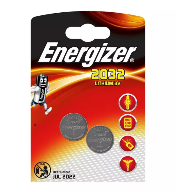 Energizer Con. 3 X 2=6 Lithium Cr2032 Batterie A Bottone 7638900248357 Nuove